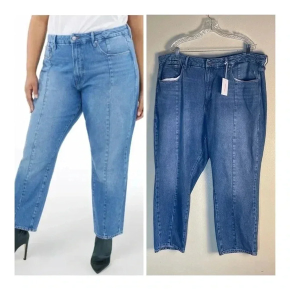 Good American 20 Good Vintage Clean Seams High Rise Jeans Blue NEW w/ TINY FLAW